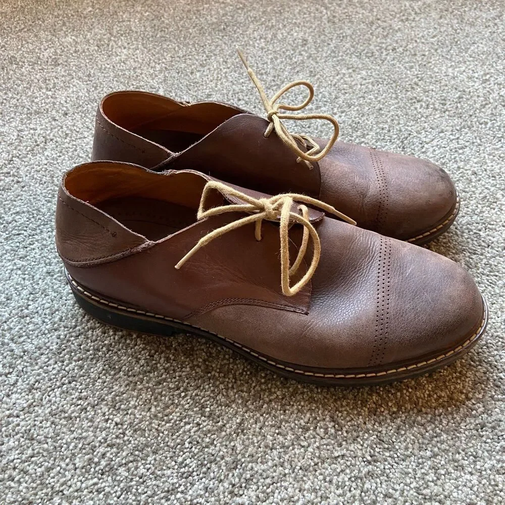 OLUKAI MEN'S LEATHER ANKLE BOOTS CHUKKAS SHOES BROWN SIZE 9